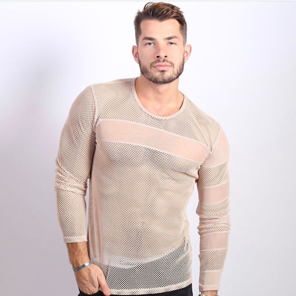 🔥 Men's Nude laser cut long sleeve 🔥